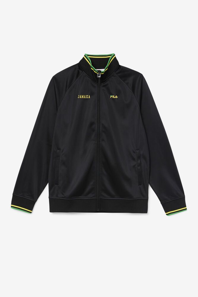 Fila Jacket Mens Black Jamaica Track - Ireland 60731-IWHZ